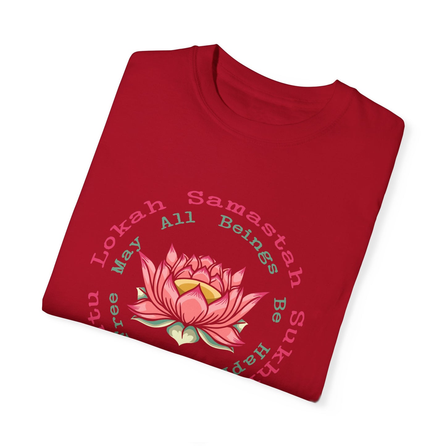 Lokah Samastah Sukhino Bhavantu Vegan Tee Shirt in Dark Colors {Unisex}