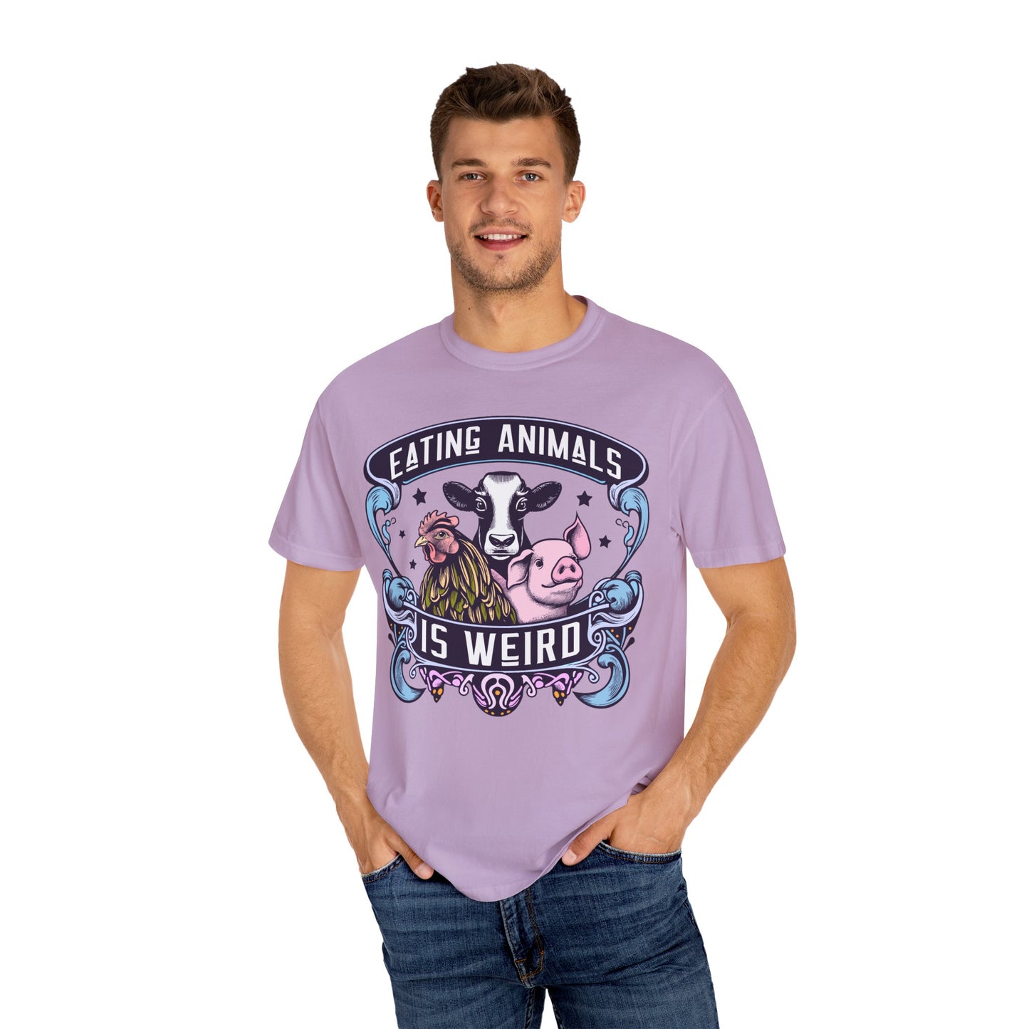 Eating Animals is Weird Vegan T-Shirt in Blues {Unisex}