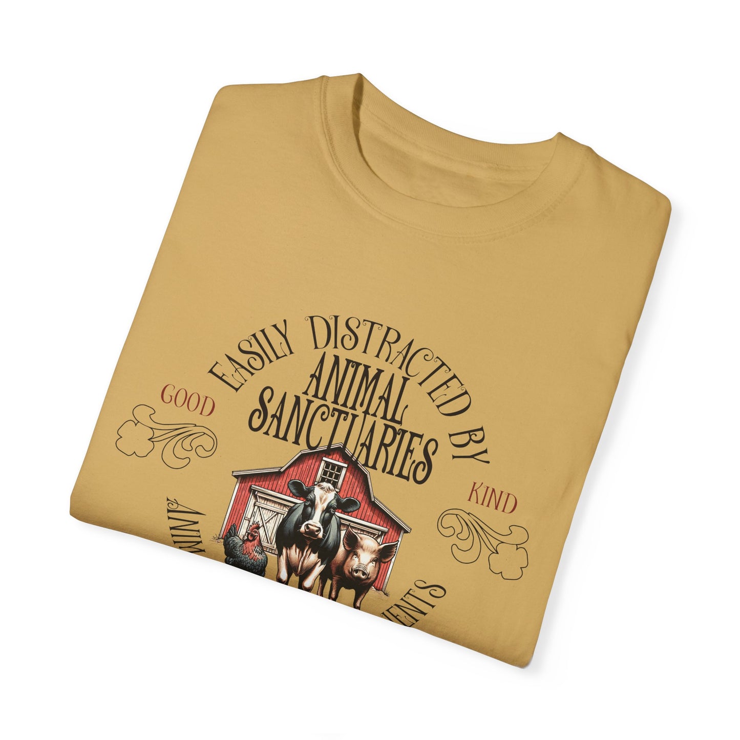 Easily Distracted by Animal Sanctuaries Vegan Tee Shirt in Light Colors {Unisex}