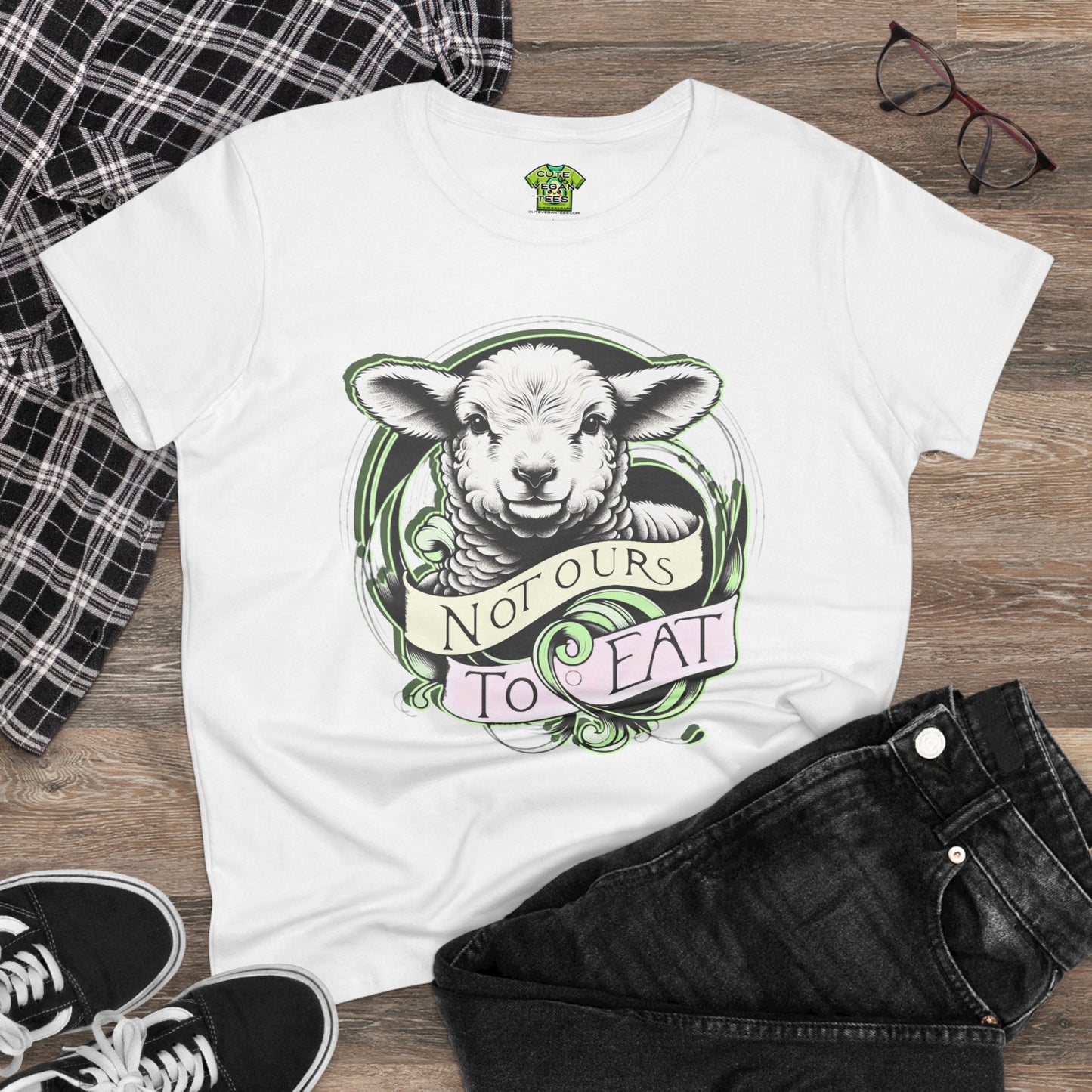 Not Ours to Eat Lamb Tee Shirt in White {Women's}