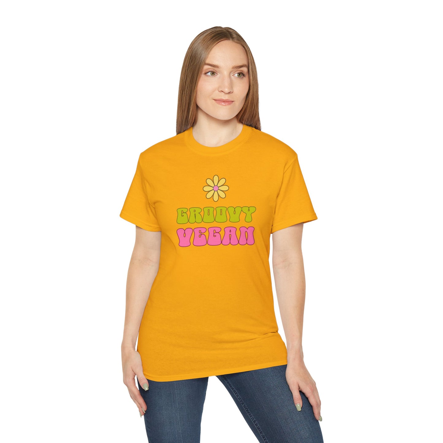 Groovy Vegan T-Shirt {Yellow, Unisex}