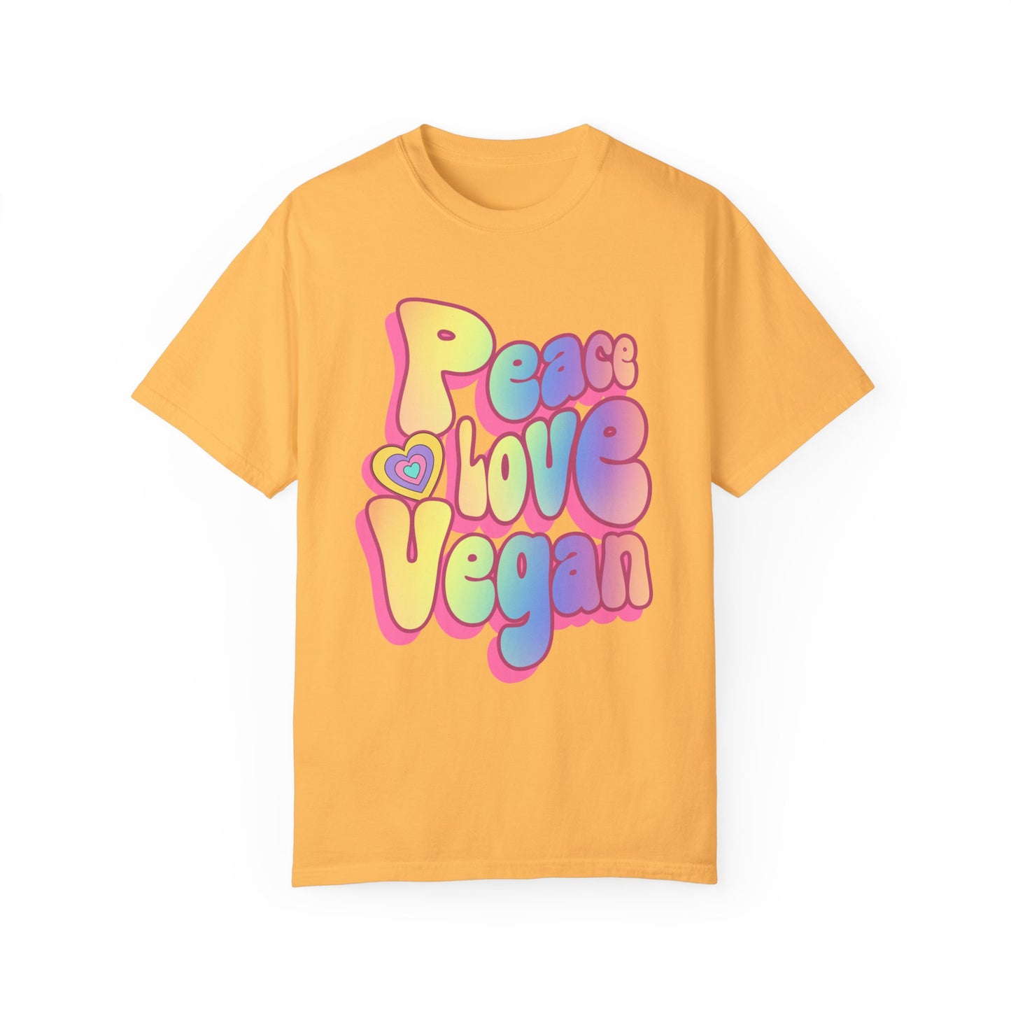 Peace Love Vegan Garment-Dyed Cotton T-shirt {Unisex}