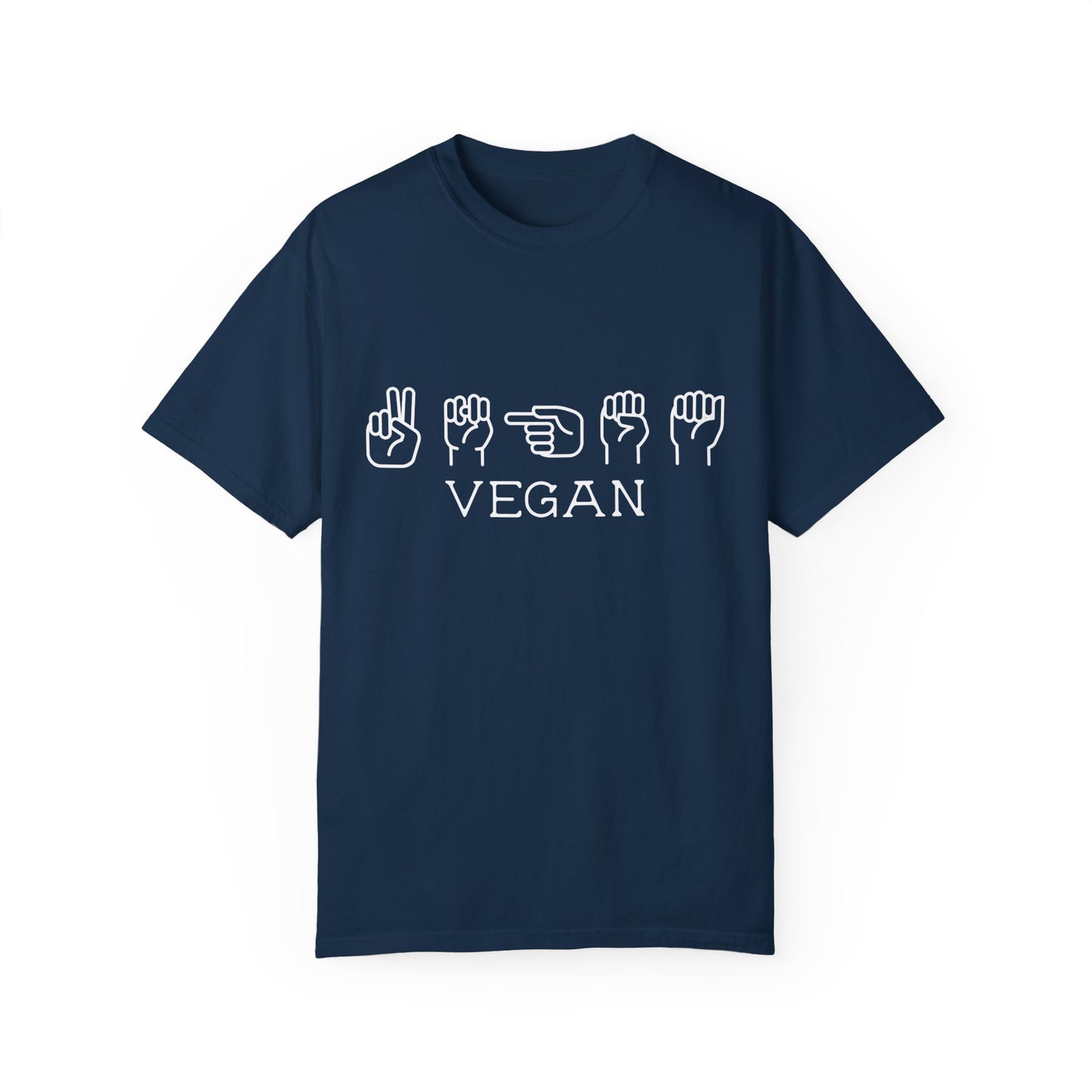 Vegan American Sign Language Tee Shirt in Dark Colors {Unisex}