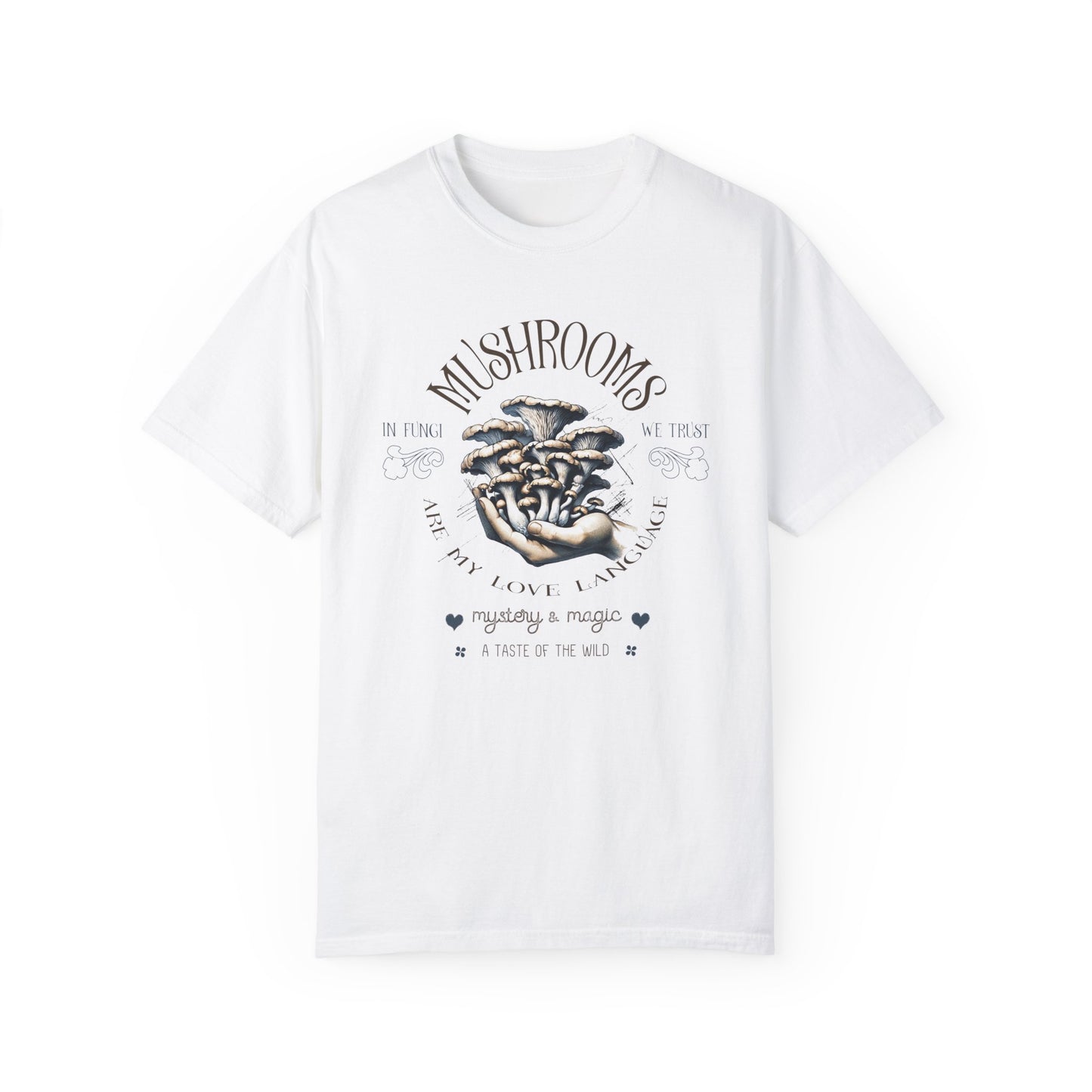 Mushrooms are My Love Language Vegan Tee Shirt in Light Colors {Unisex}