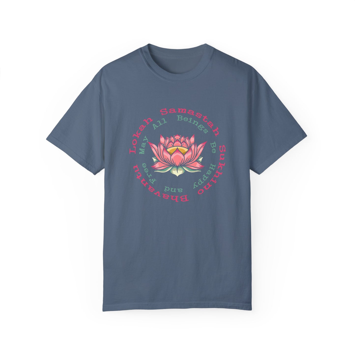Lokah Samastah Sukhino Bhavantu Vegan Tee Shirt in Dark Colors {Unisex}