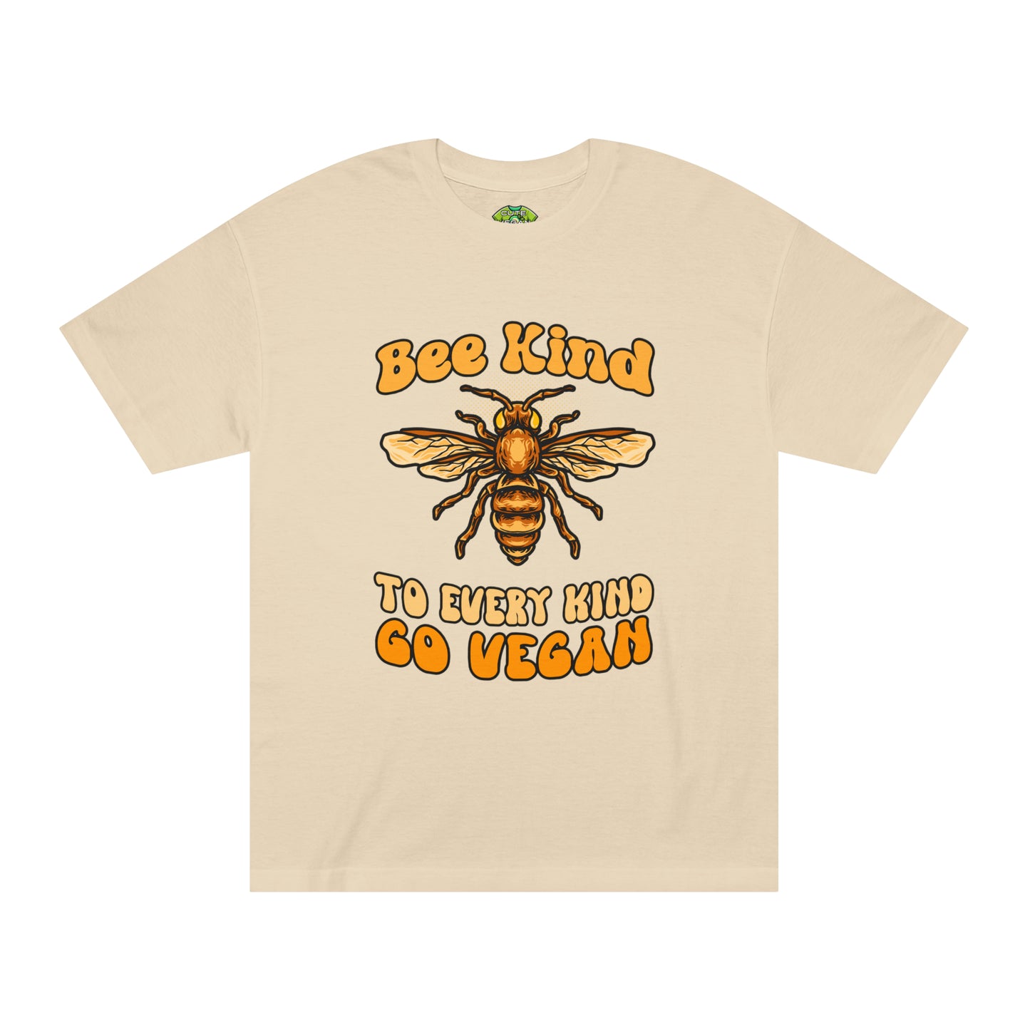 Bee Kind to Every Kind Go Vegan T-Shirt in Sand or Black {Unisex, Men's}