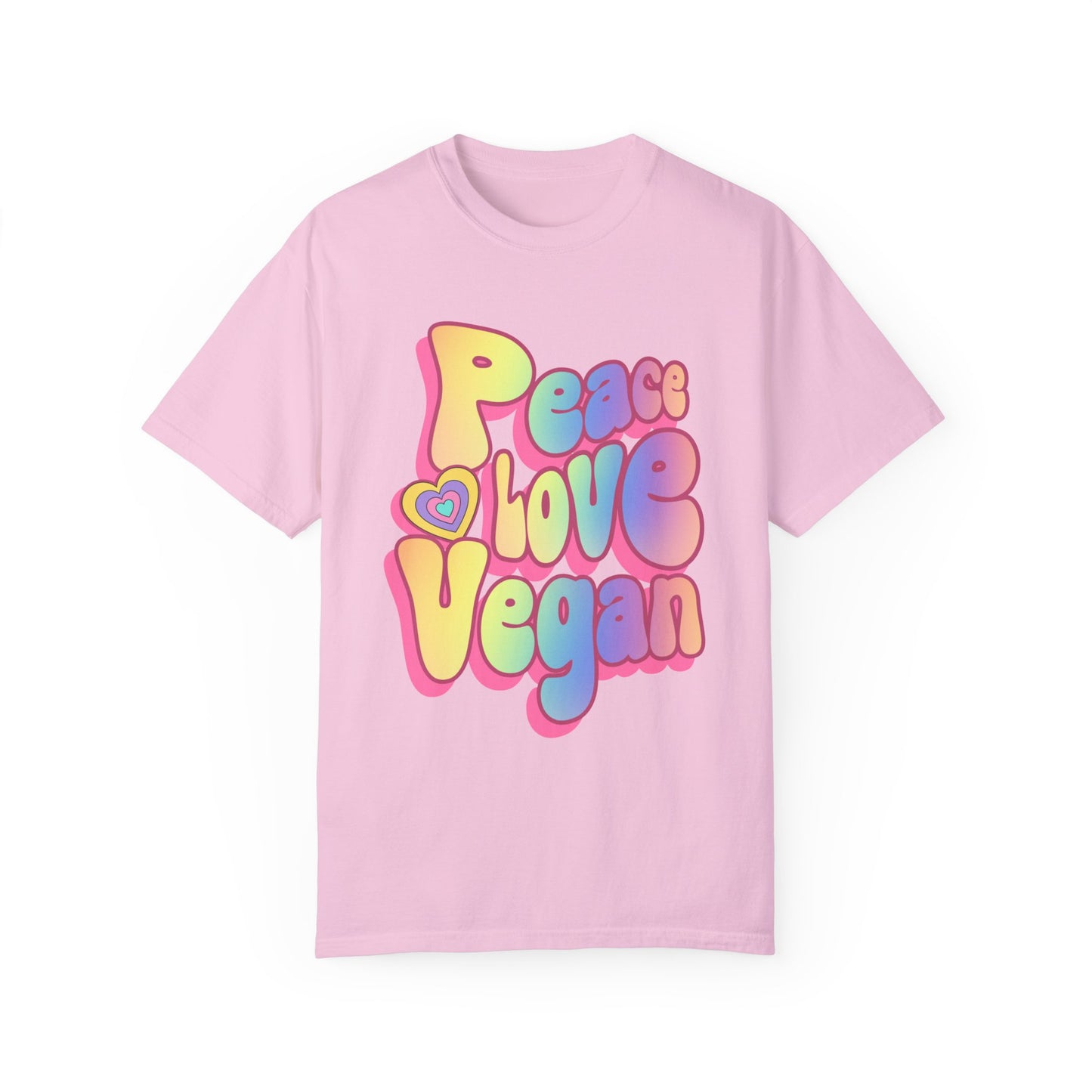 Peace Love Vegan Garment-Dyed Cotton T-shirt {Unisex}