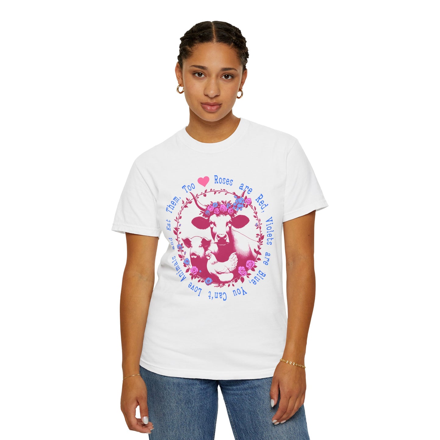 Roses are Red Vegan T-shirt in Bright Colors {Unisex}