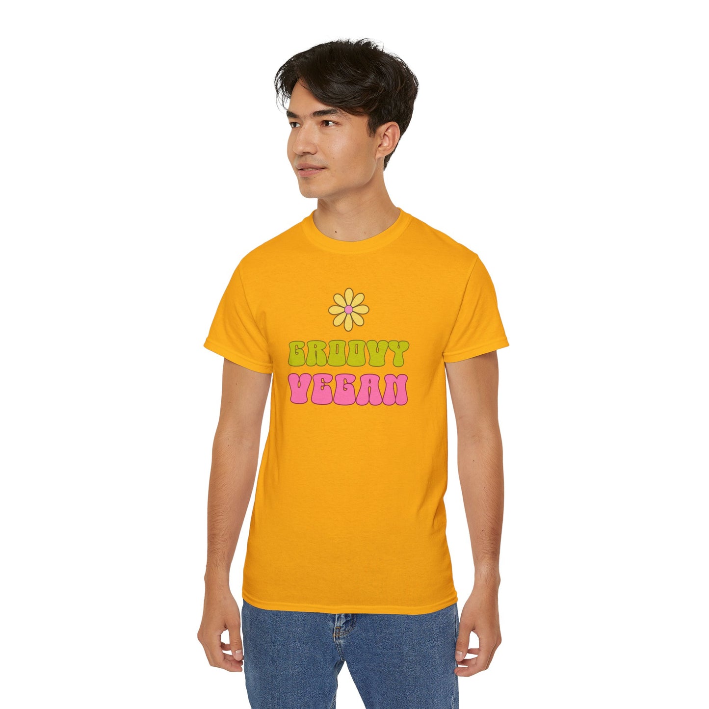 Groovy Vegan T-Shirt {Yellow, Unisex}
