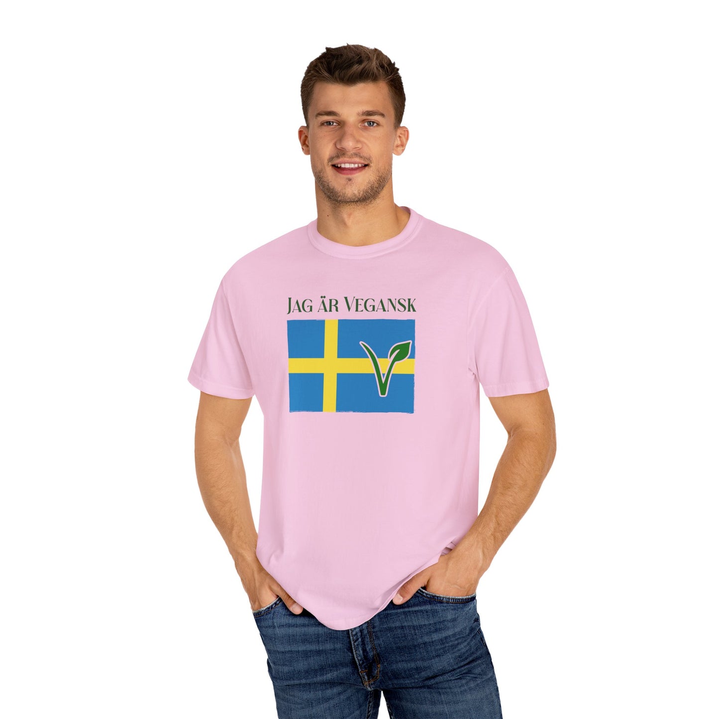 Jag är Vegansk Swedish Vegan Tee Shirt in Light and Tropical Colors {Unisex}
