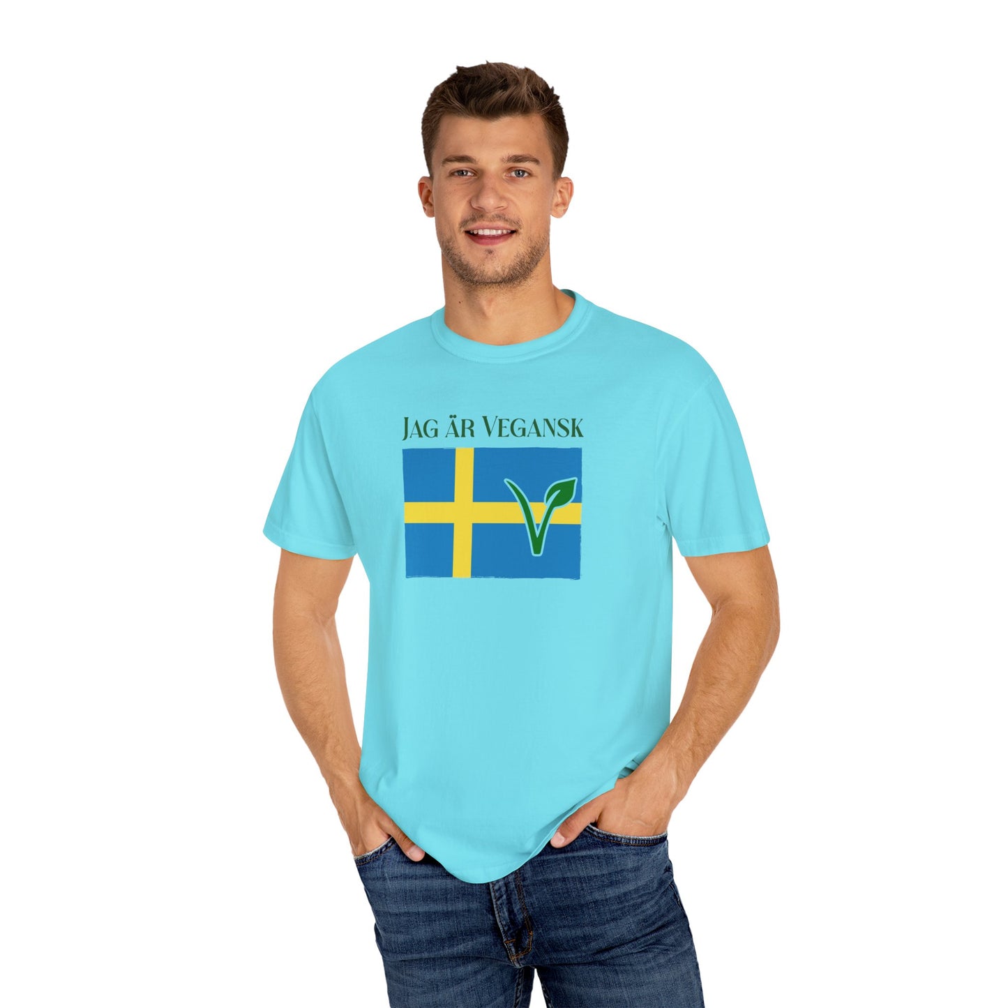 Jag är Vegansk Swedish Vegan Tee Shirt in Light and Tropical Colors {Unisex}