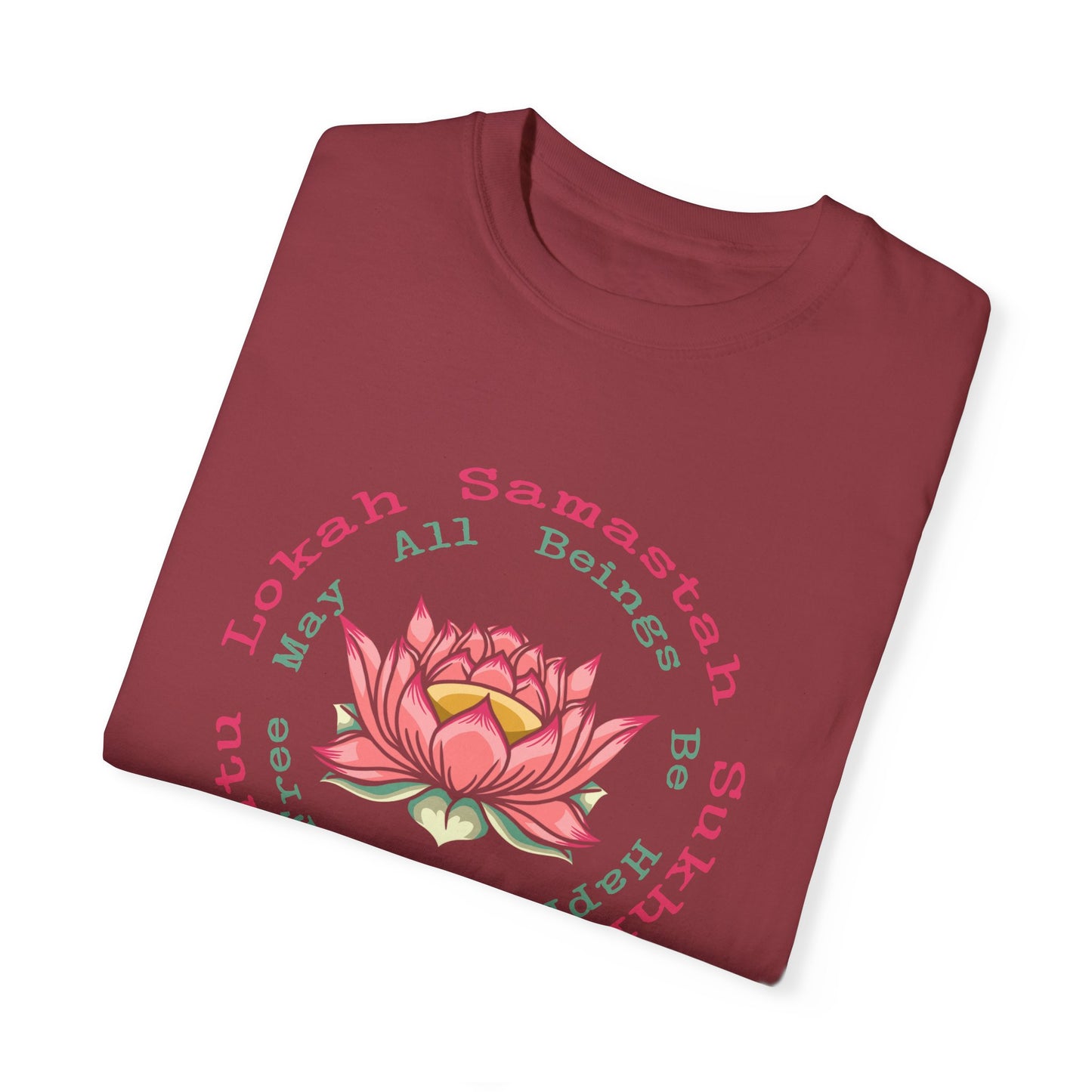 Lokah Samastah Sukhino Bhavantu Vegan Tee Shirt in Dark Colors {Unisex}
