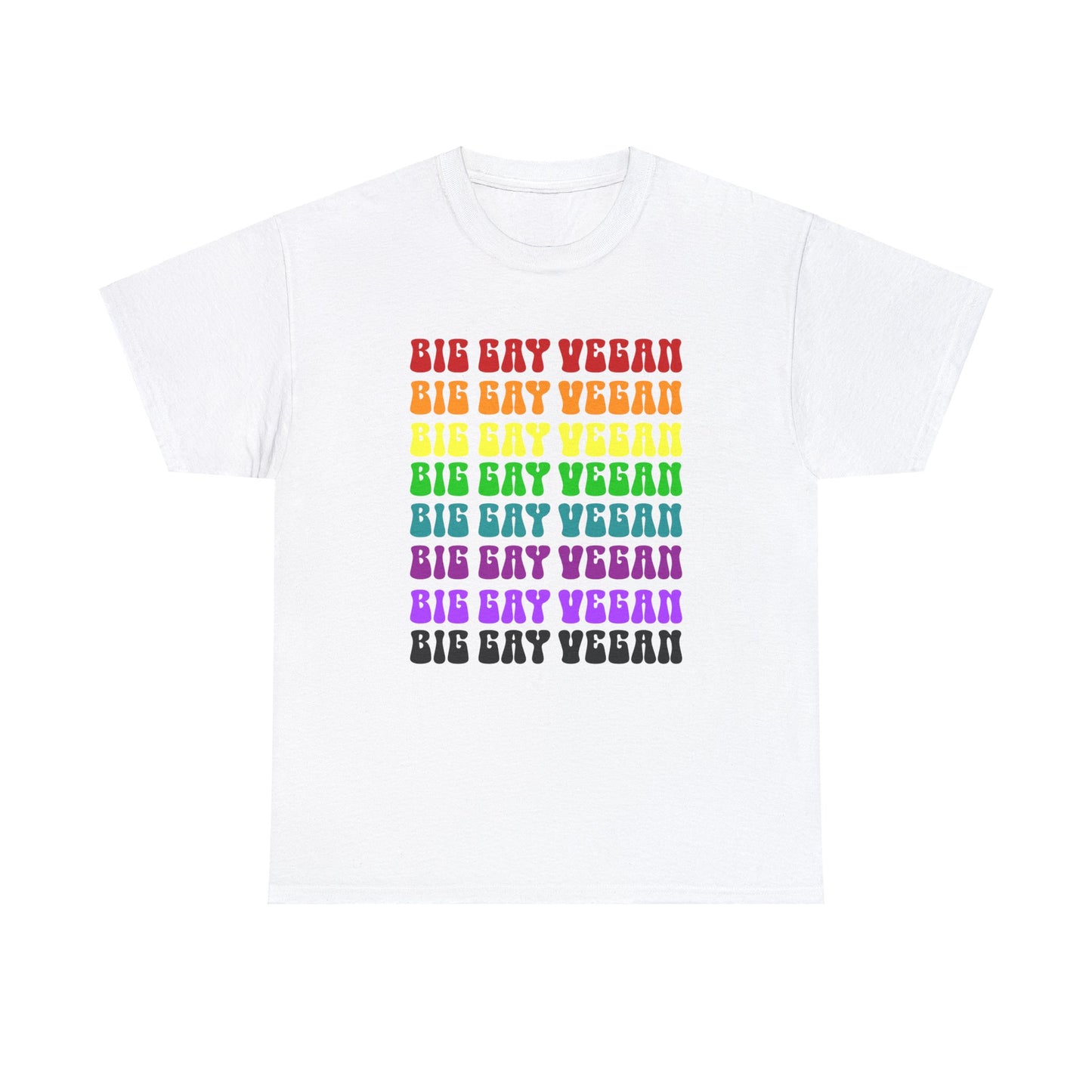 Big Gay Vegan Tee Shirt in White {Unisex}