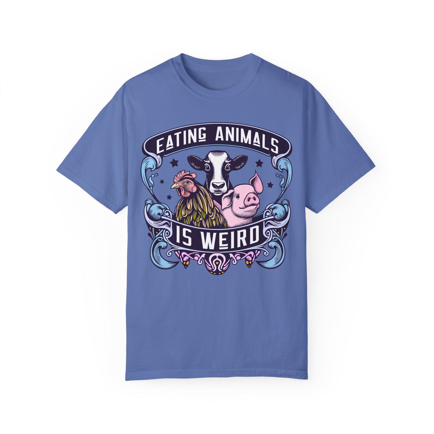Eating Animals is Weird Vegan T-Shirt in Blues {Unisex}