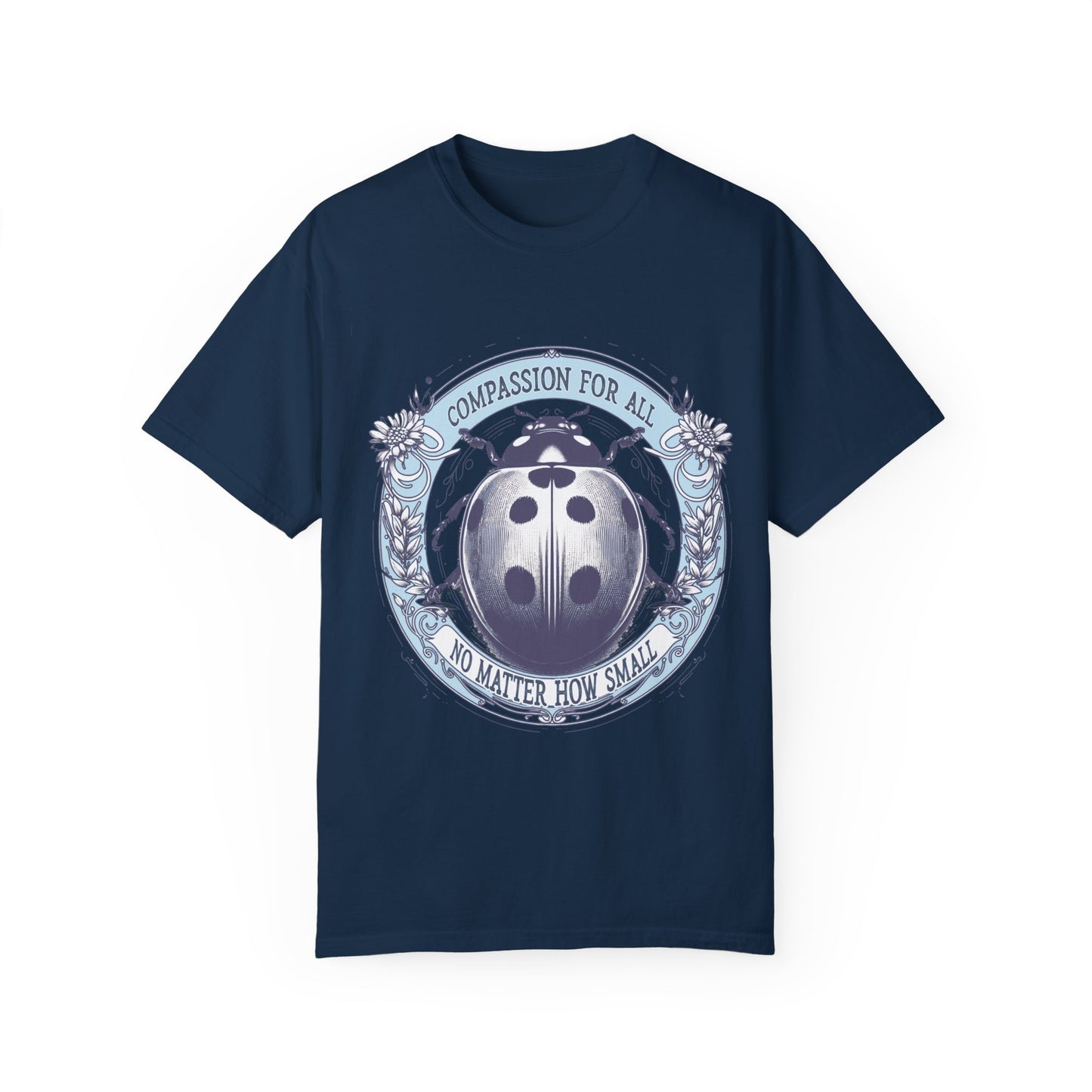 Compassion for All No Matter How Small Tee In White and Blues {Unisex}