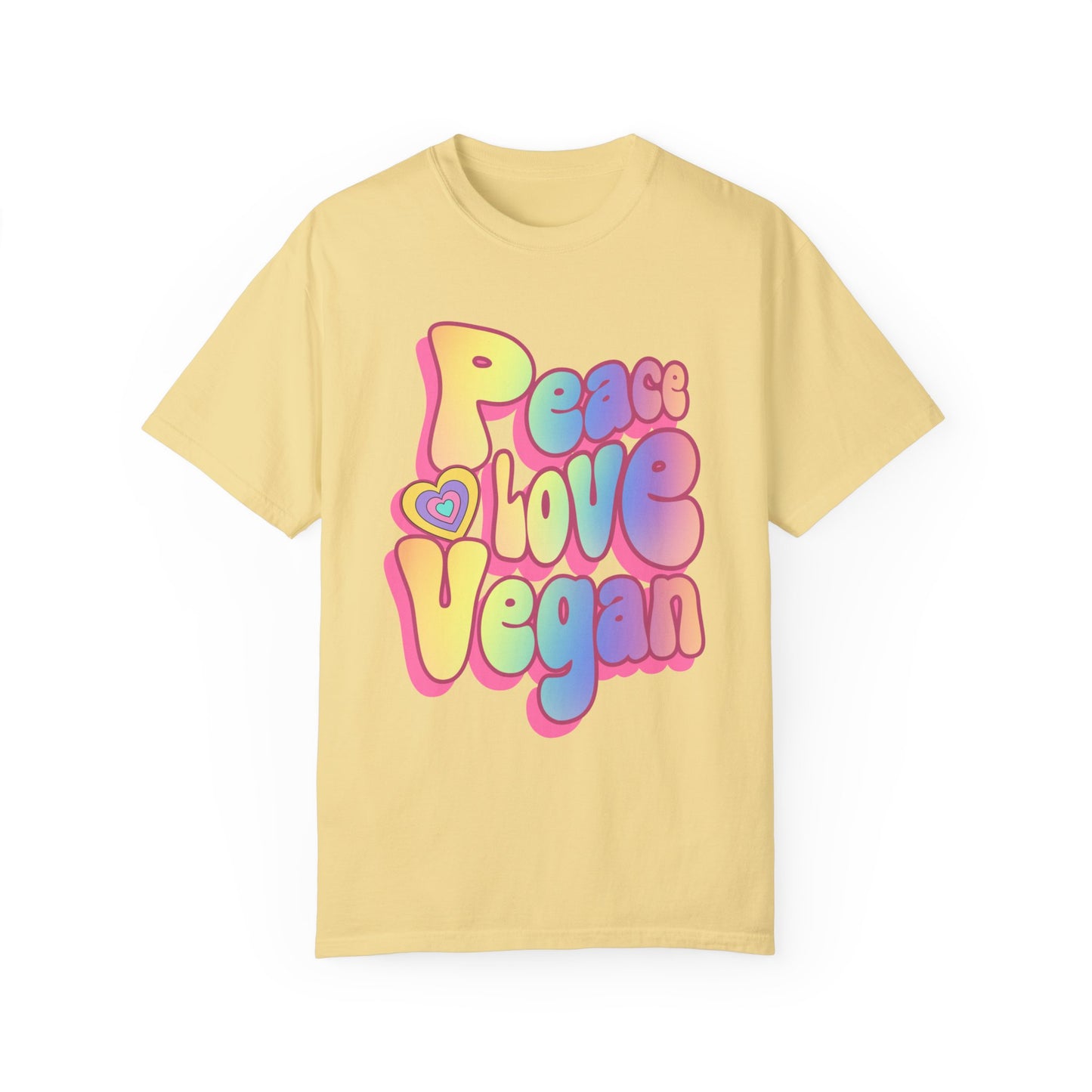 Peace Love Vegan Garment-Dyed Cotton T-shirt {Unisex}