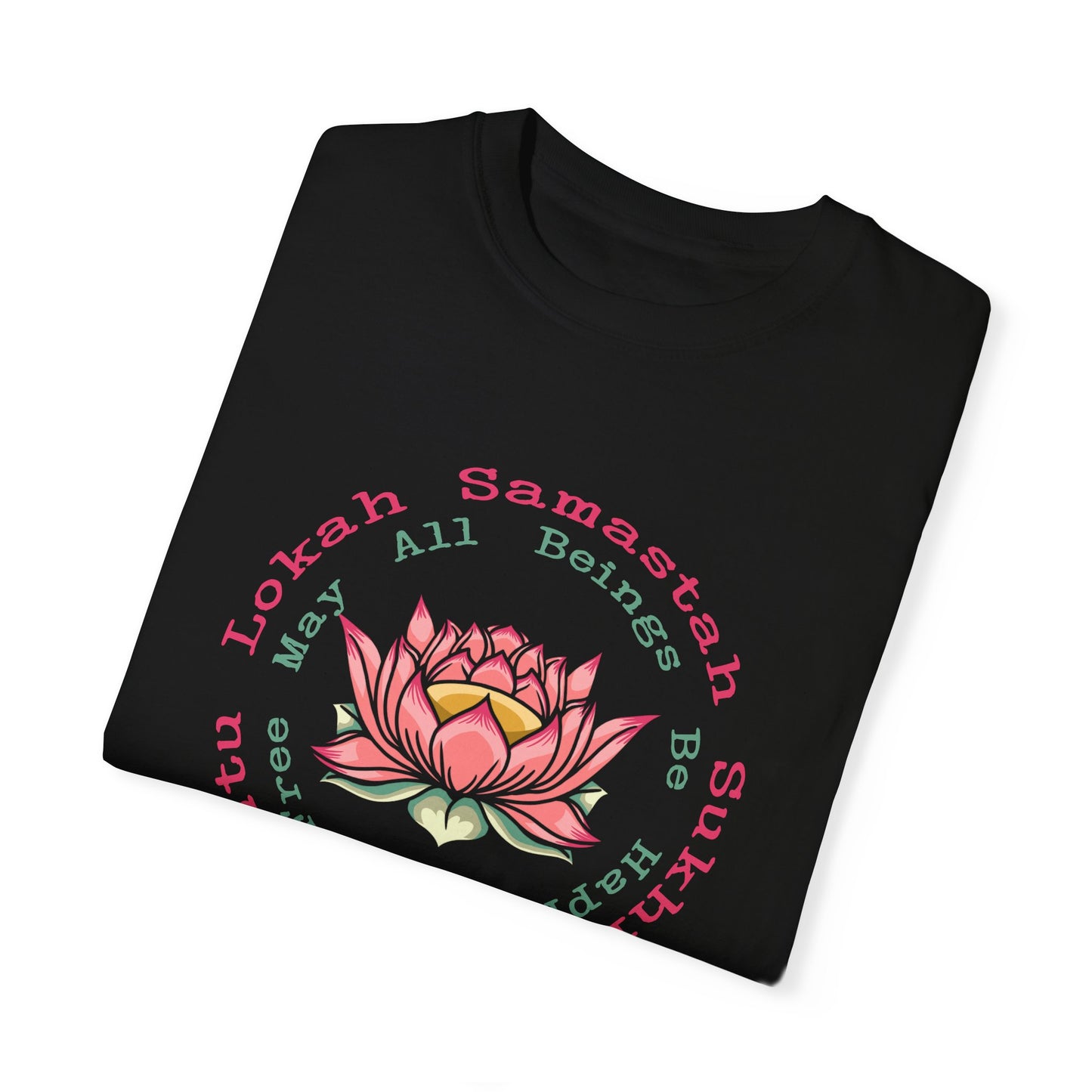 Lokah Samastah Sukhino Bhavantu Vegan Tee Shirt in Dark Colors {Unisex}
