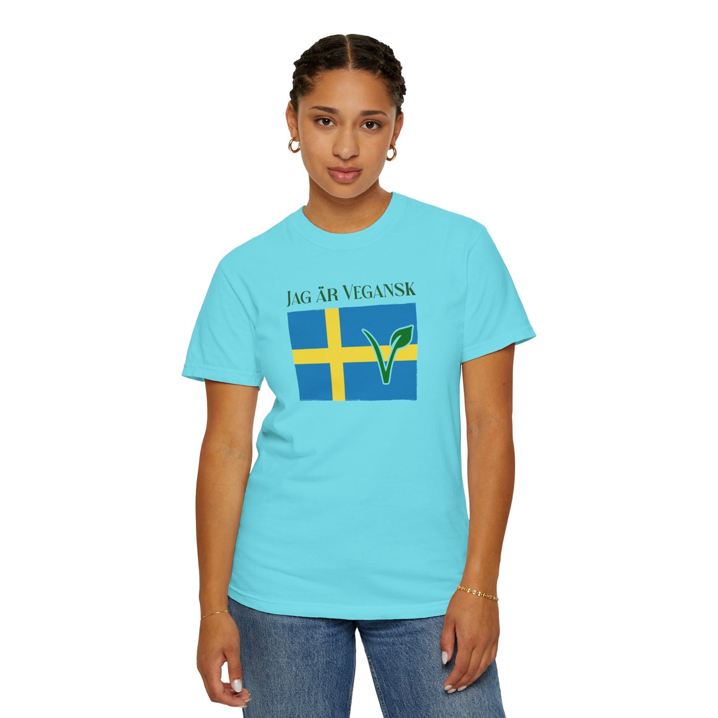 Jag är Vegansk Swedish Vegan Tee Shirt in Light and Tropical Colors {Unisex}
