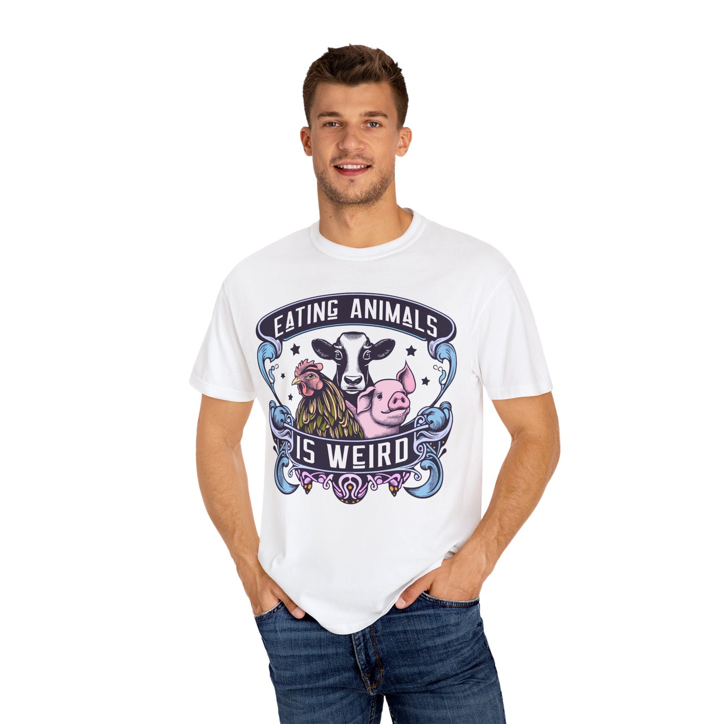 Eating Animals is Weird Vegan T-Shirt in Blues {Unisex}