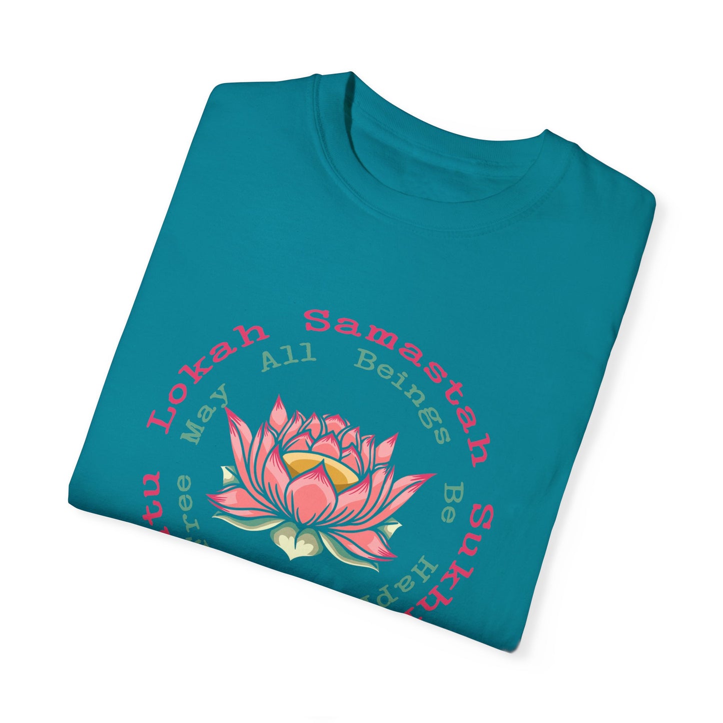 Lokah Samastah Sukhino Bhavantu Vegan Tee Shirt in Dark Colors {Unisex}