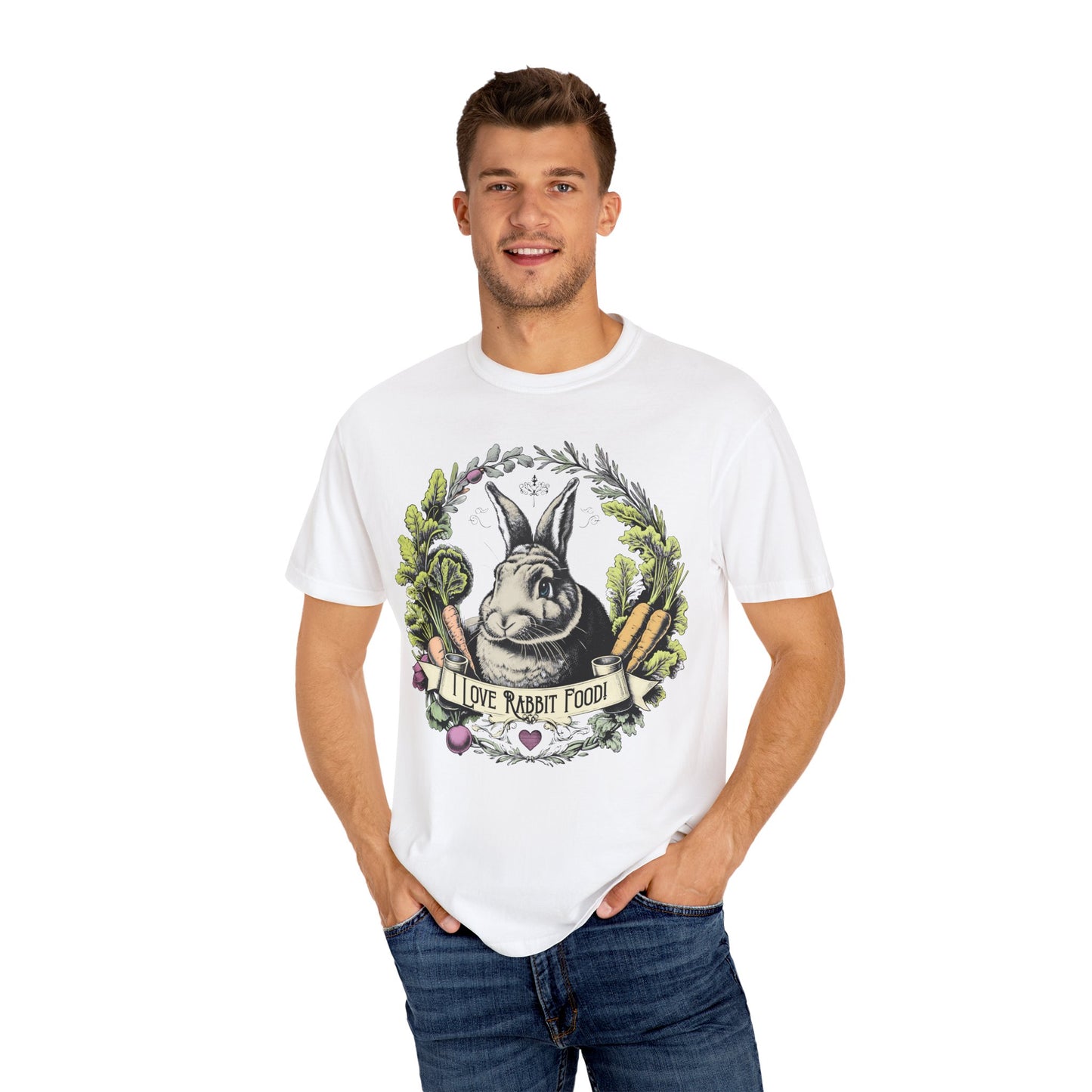 I Love Rabbit Food Vegan Tee Shirt in 4 Colors {Unisex}