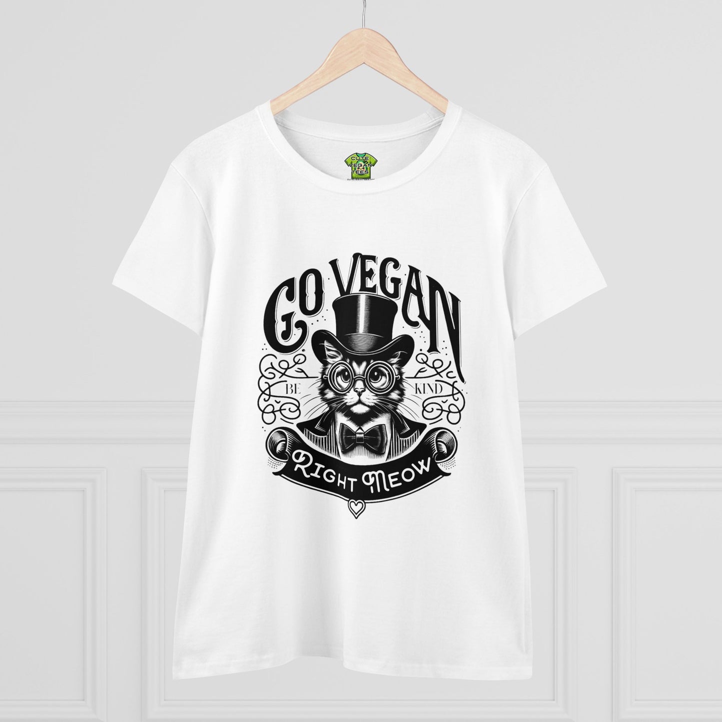 Go Vegan Right Meow in White {Women's}