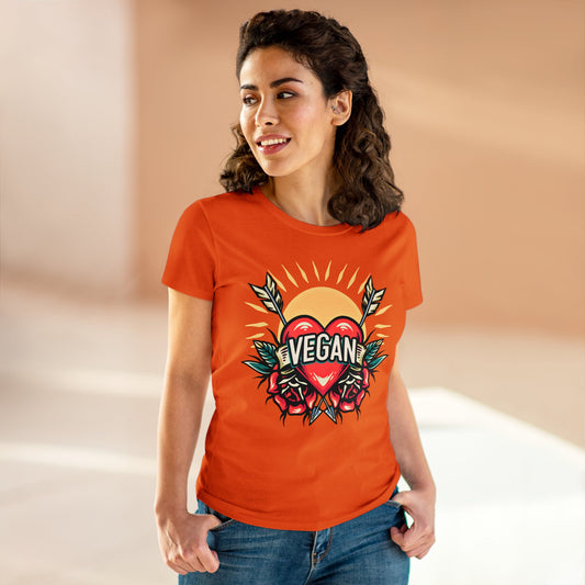 Hearts and Arrows Cotton Tee Shirt in Orange {Women's}