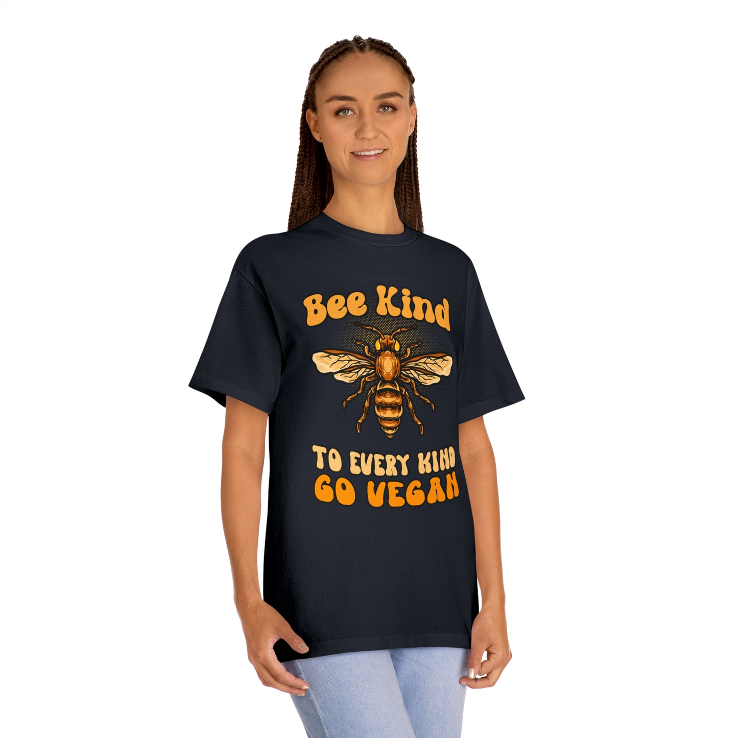 Bee Kind to Every Kind Go Vegan T-Shirt in Sand or Black {Unisex, Men's}