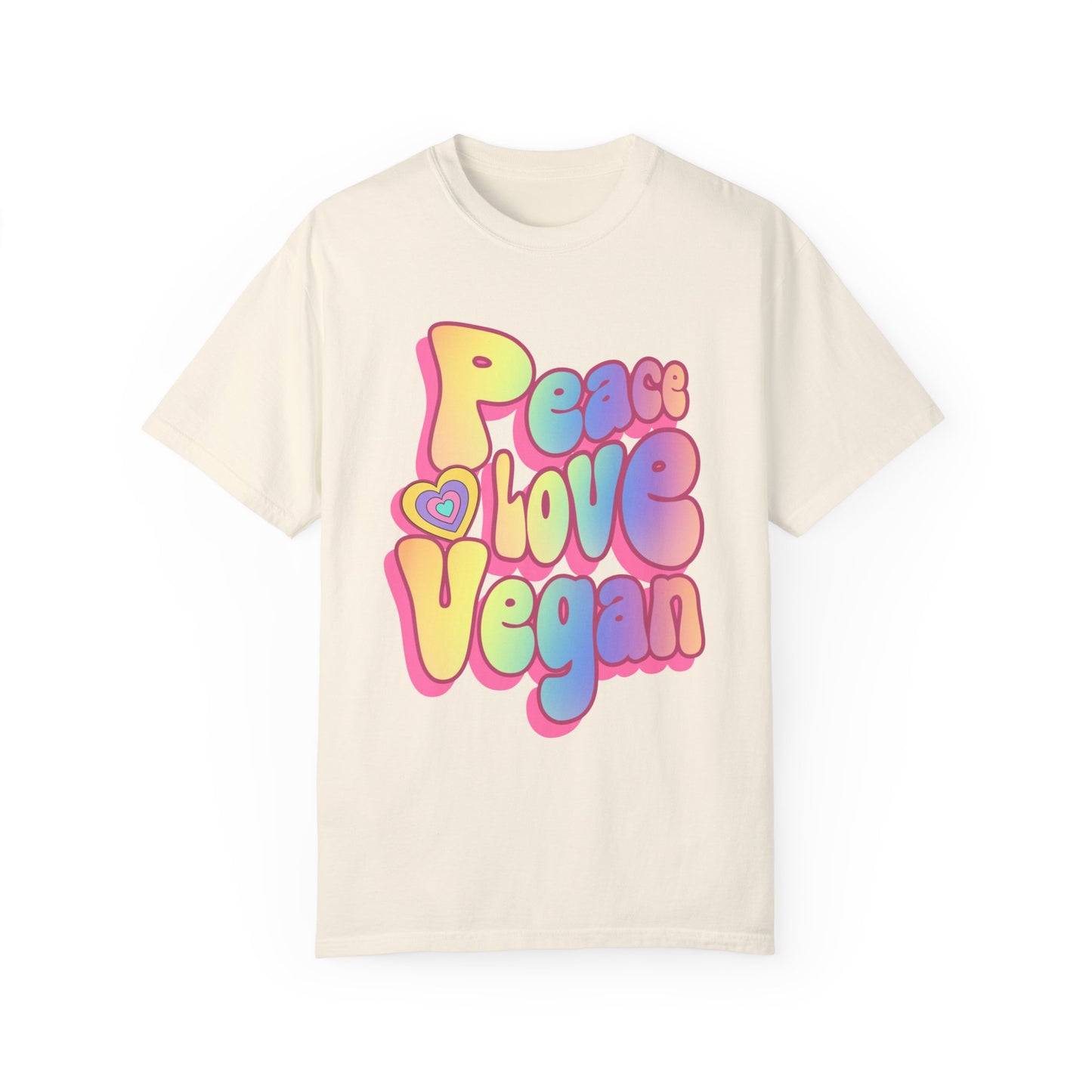 Peace Love Vegan Garment-Dyed Cotton T-shirt {Unisex}