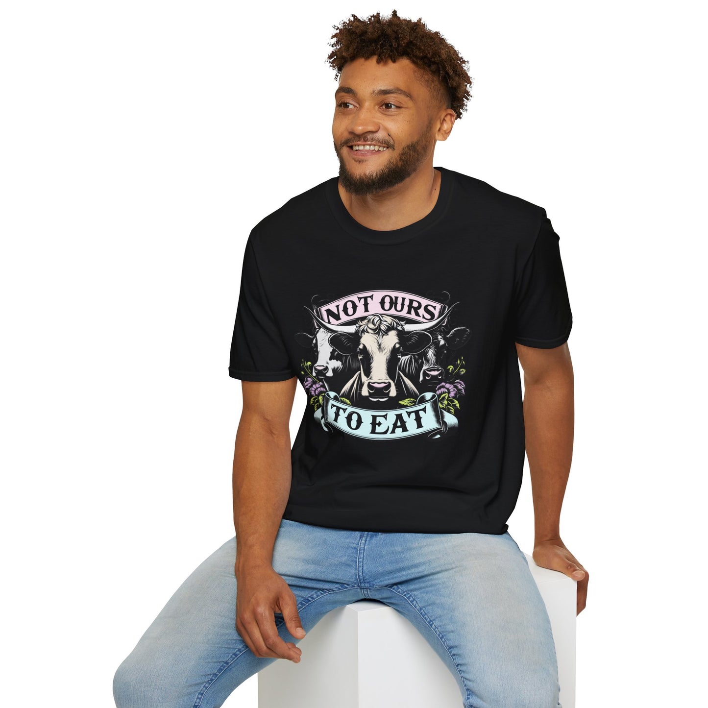 Not Ours To Eat Cows Tee Shirt in Black {Unisex}