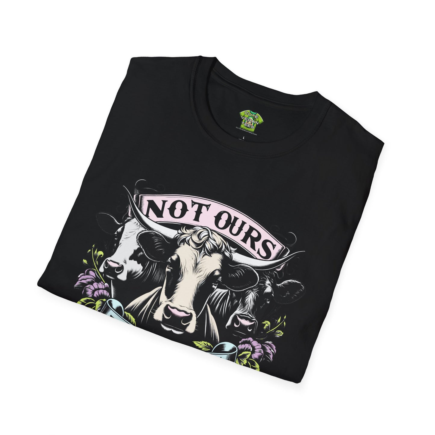 Not Ours To Eat Cows Tee Shirt in Black {Unisex}