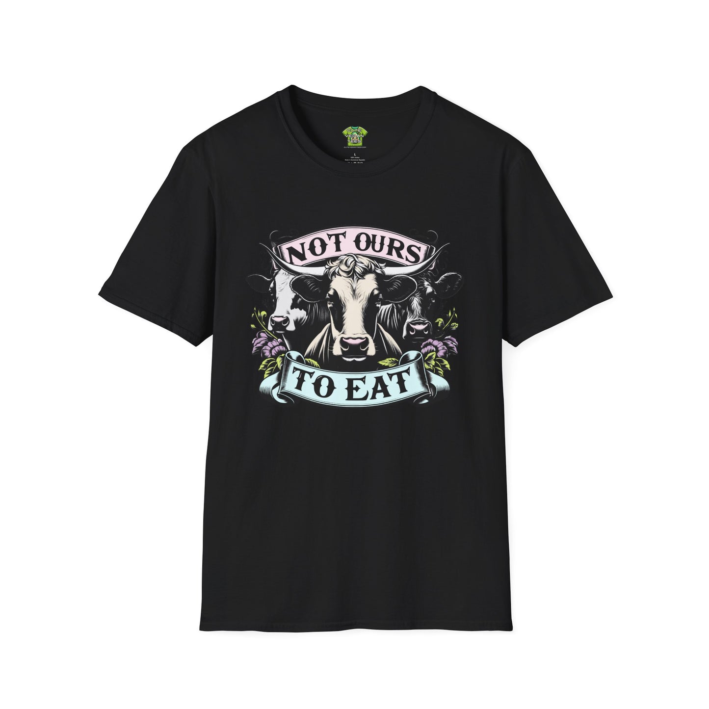 Not Ours To Eat Cows Tee Shirt in Black {Unisex}