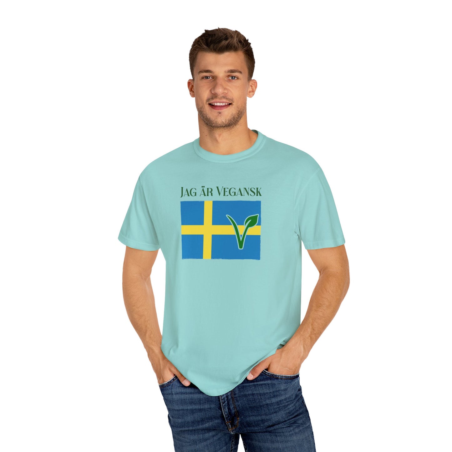 Jag är Vegansk Swedish Vegan Tee Shirt in Light and Tropical Colors {Unisex}