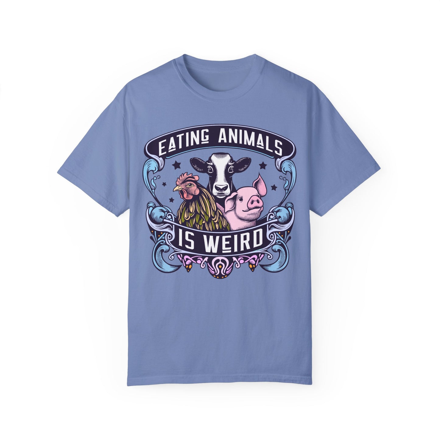 Eating Animals is Weird Vegan T-Shirt in Blues {Unisex}