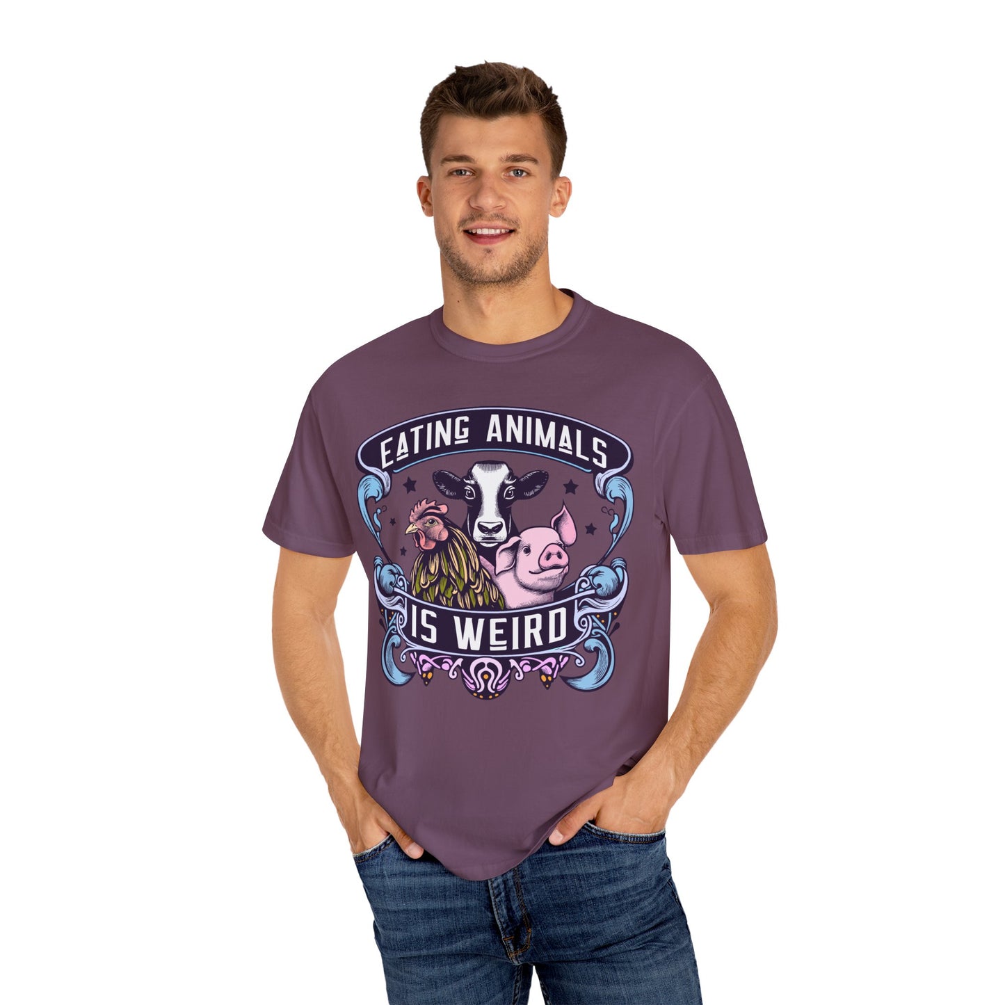 Eating Animals is Weird Vegan T-Shirt in Blues {Unisex}