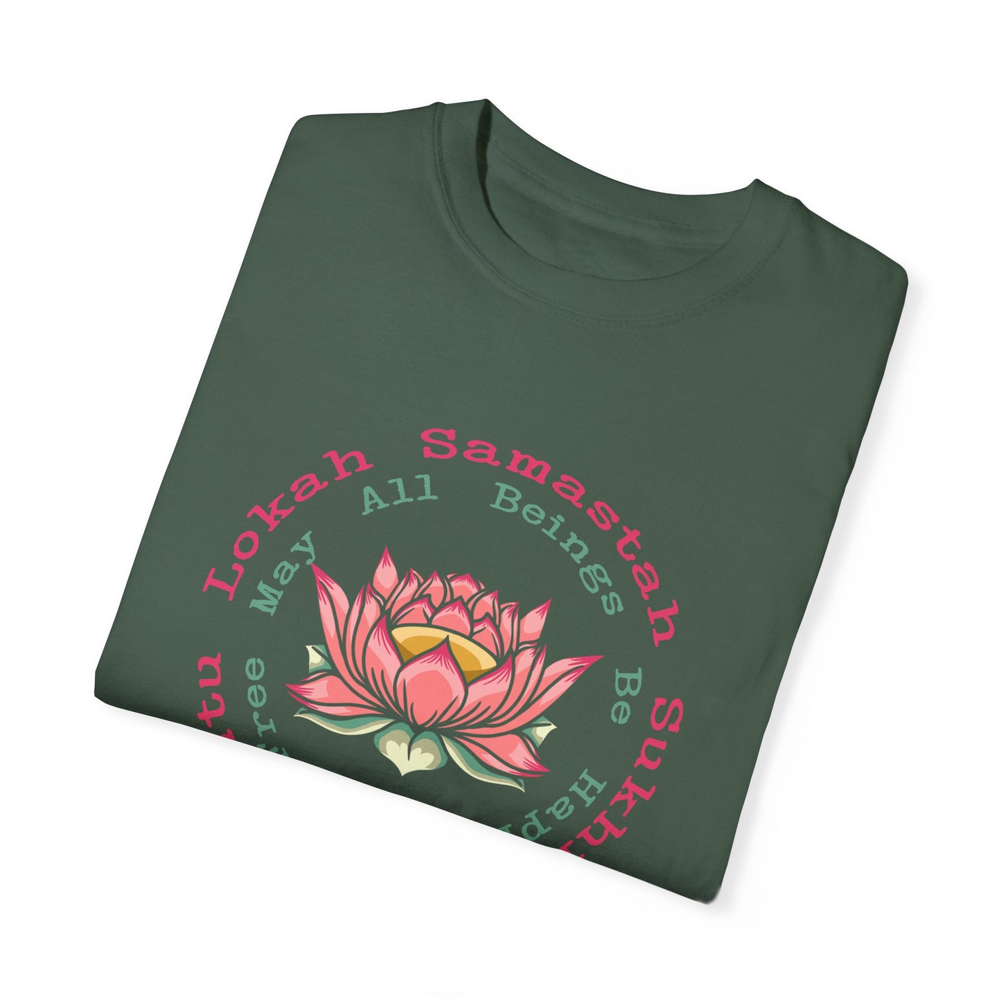 Lokah Samastah Sukhino Bhavantu Vegan Tee Shirt in Dark Colors {Unisex}