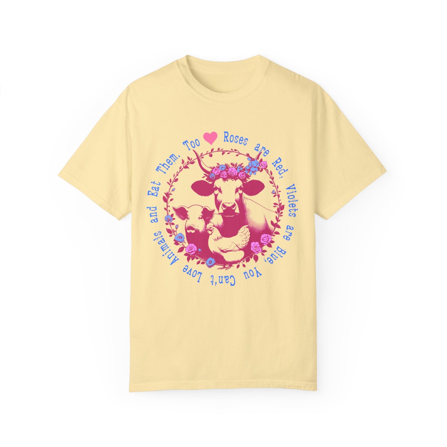 Roses are Red Vegan T-shirt in Bright Colors {Unisex}