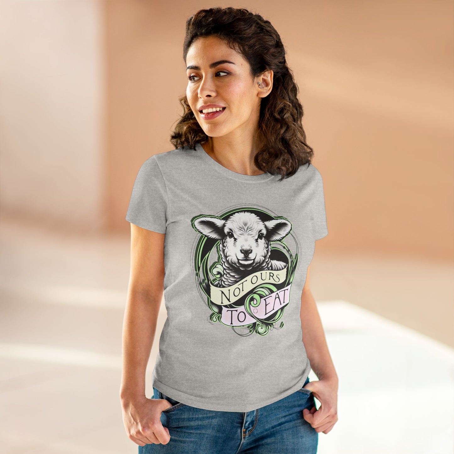 Not Ours To Eat Lamb Tee Shirt in Ash {Women's}