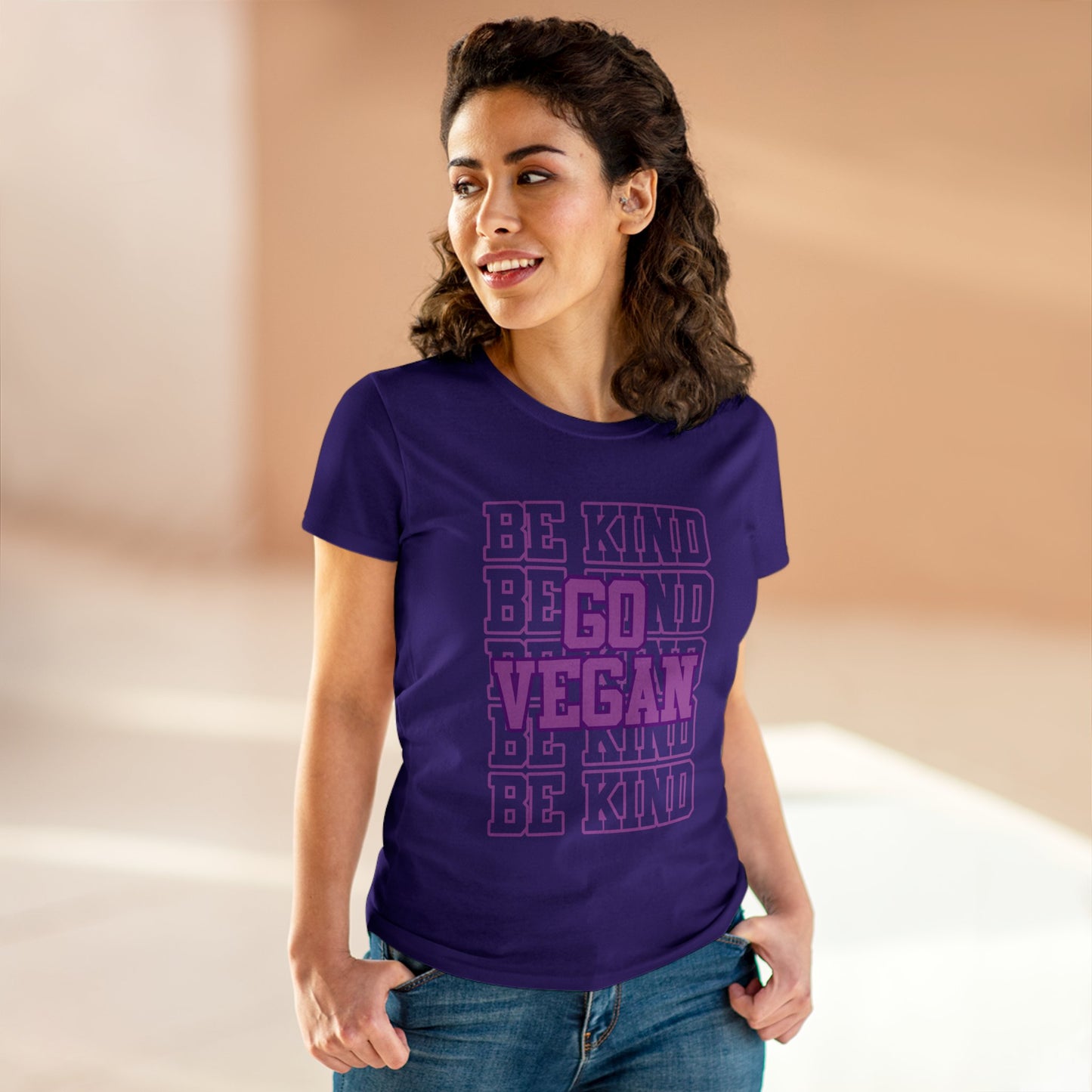 Be Kind Go Vegan T-Shirt in Purple {Women's}