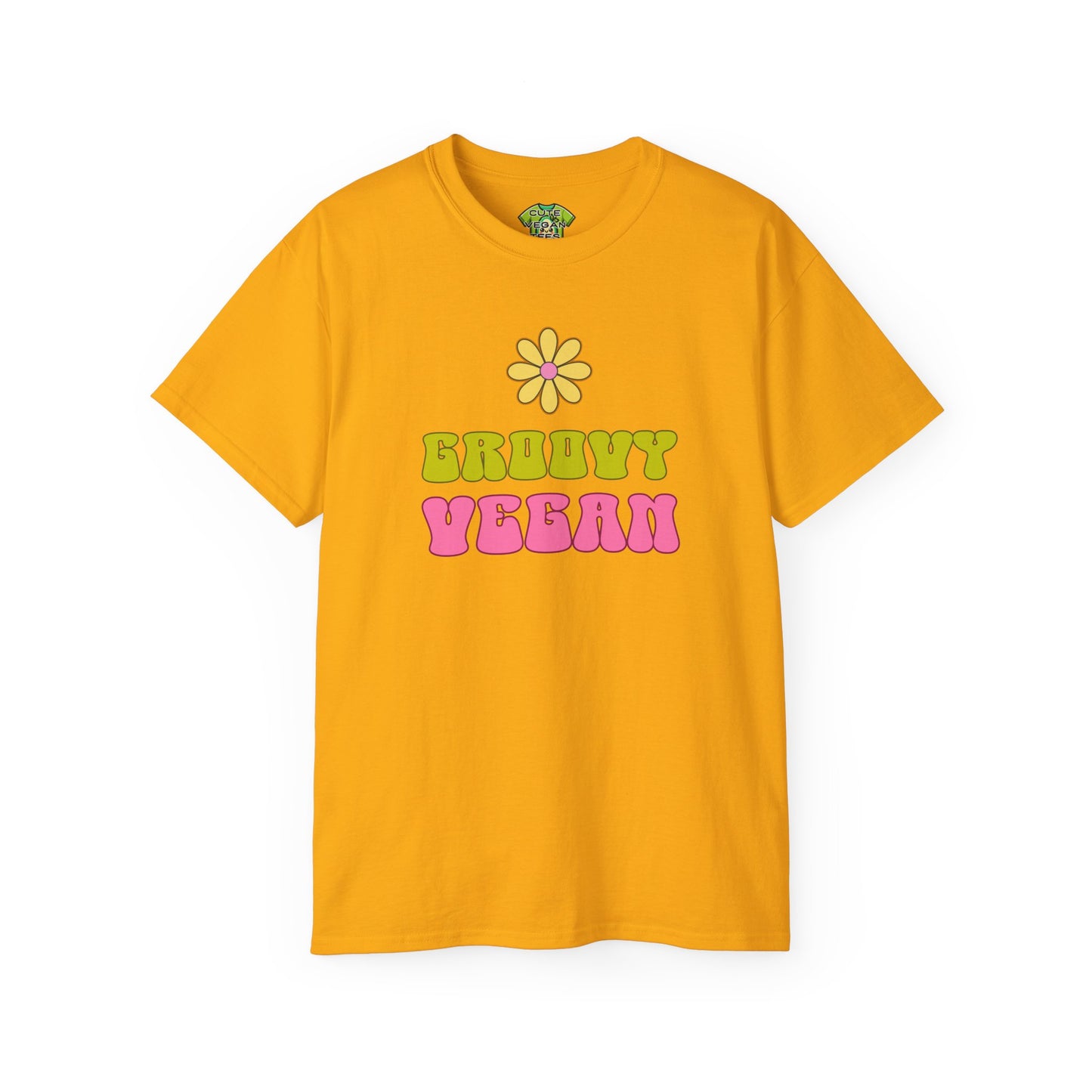 Groovy Vegan T-Shirt {Yellow, Unisex}