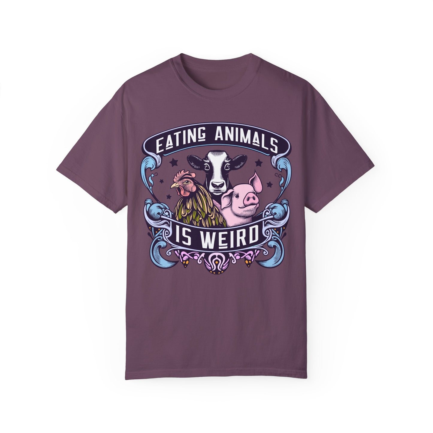 Eating Animals is Weird Vegan T-Shirt in Blues {Unisex}