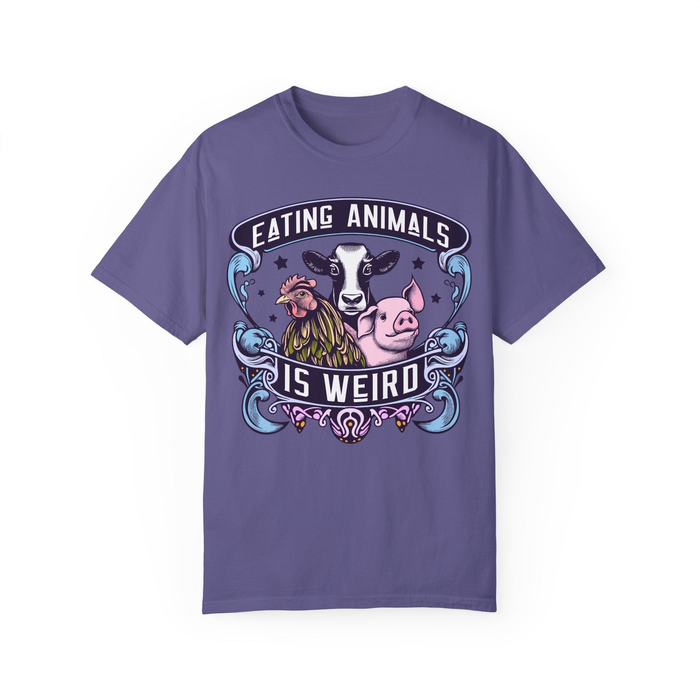Eating Animals is Weird Vegan T-Shirt in Blues {Unisex}