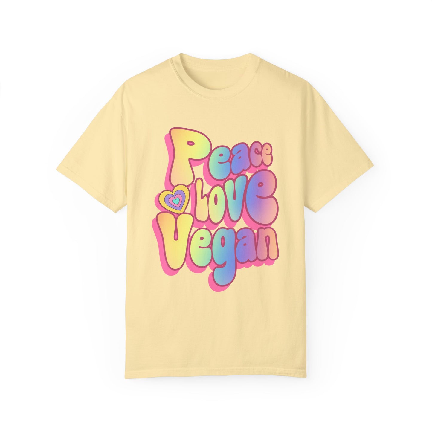 Peace Love Vegan Garment-Dyed Cotton T-shirt {Unisex}