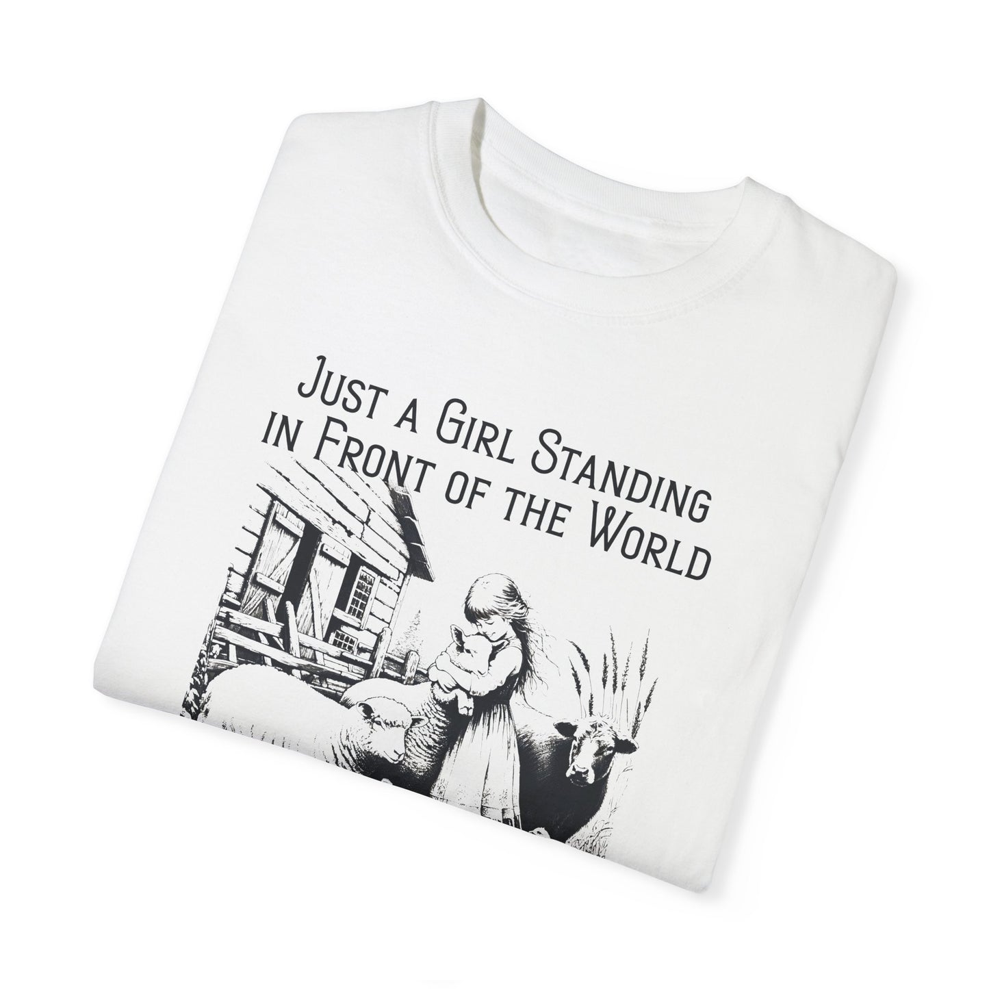 Just a Girl Standing in Front of the World Asking it to Go Vegan T-shirt