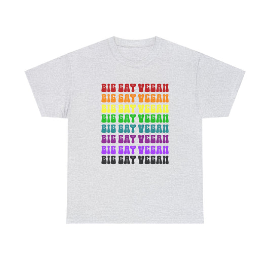 Big Gay Vegan Tee Shirt in Gray {Unisex}