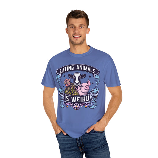 Eating Animals is Weird Vegan T-Shirt in Blues {Unisex}