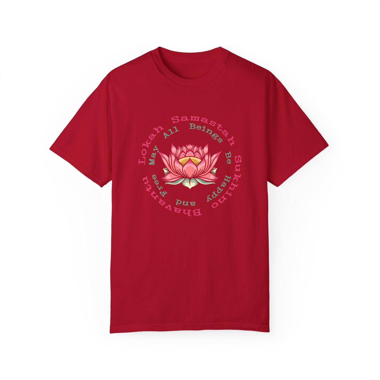 Lokah Samastah Sukhino Bhavantu Vegan Tee Shirt in Dark Colors {Unisex}