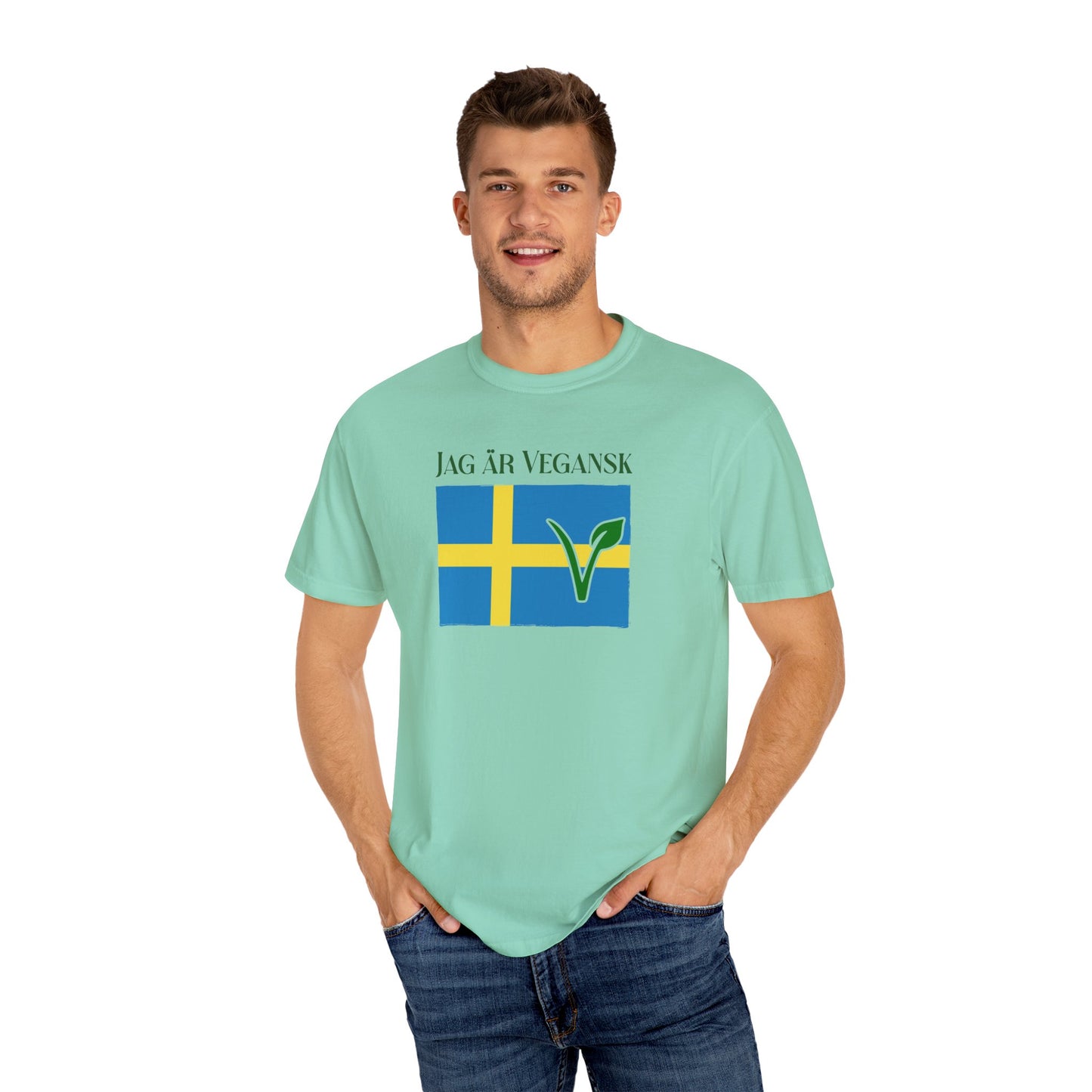 Jag är Vegansk Swedish Vegan Tee Shirt in Light and Tropical Colors {Unisex}