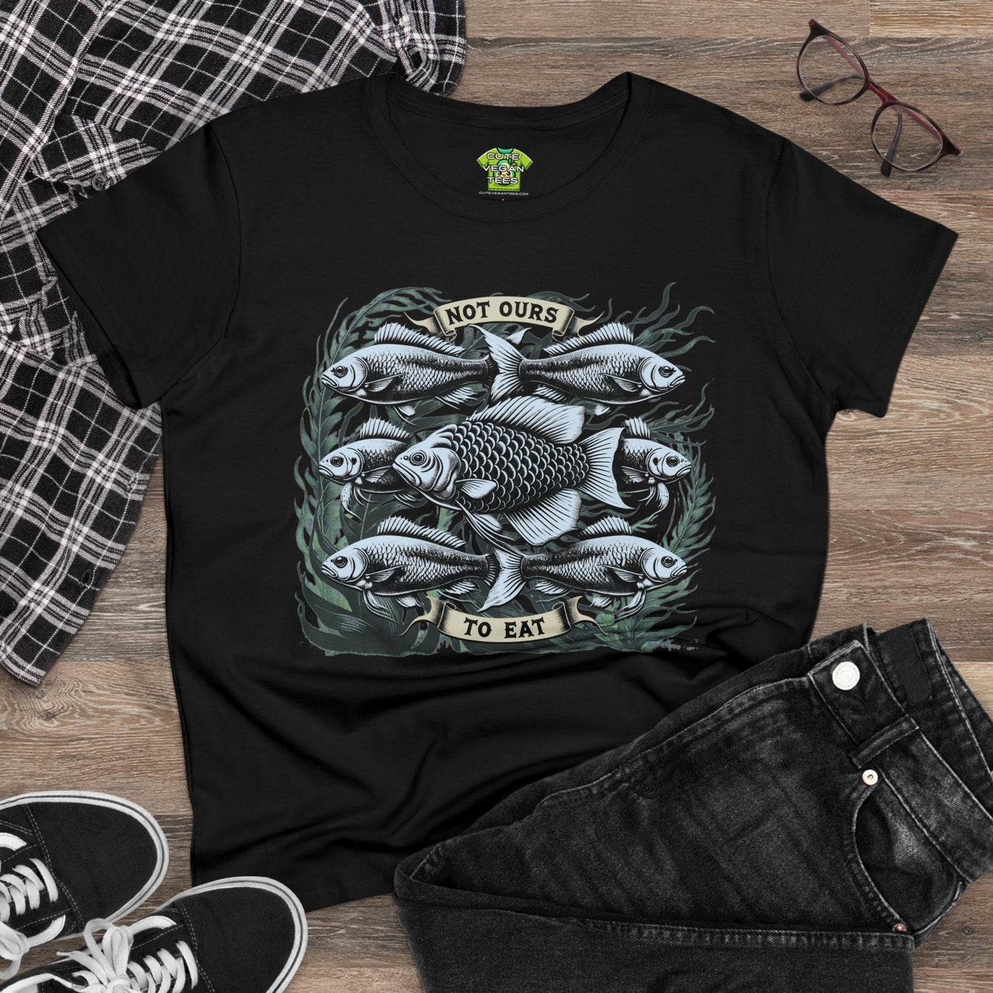 Not Ours to Eat Fish in Black {Women's}