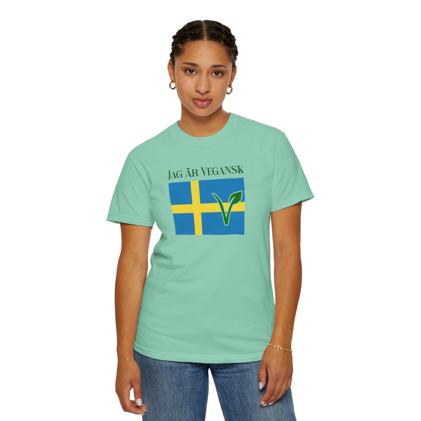 Jag är Vegansk Swedish Vegan Tee Shirt in Light and Tropical Colors {Unisex}